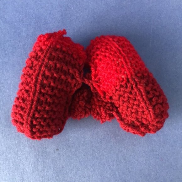 NWT Vintage Handmade Knitted Red Ombre Children’s Slipper Booties - Picture 3 of 3
